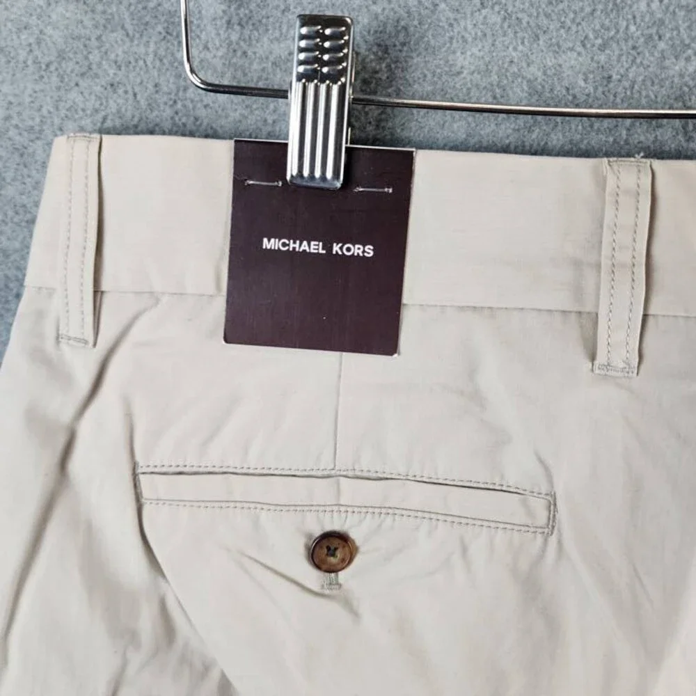 Michael Kors Cotton Straight Tailored Fit Chino Pants Men's 34/32 Dune